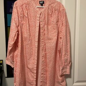 Lands' End Women's Red Patterned Blouse